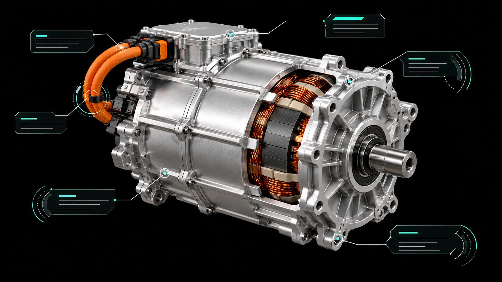 Motor elétrico em uma visualização conceitual